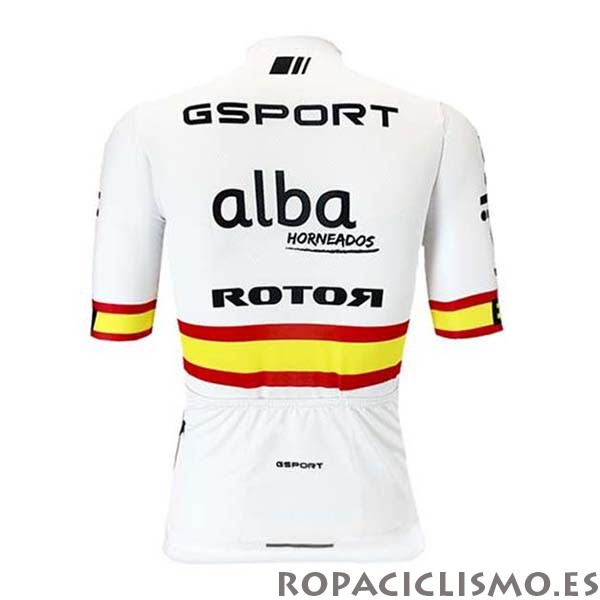 2020 Maillot Teika BH Campeon Espana Tirantes Mangas Cortas Blanco